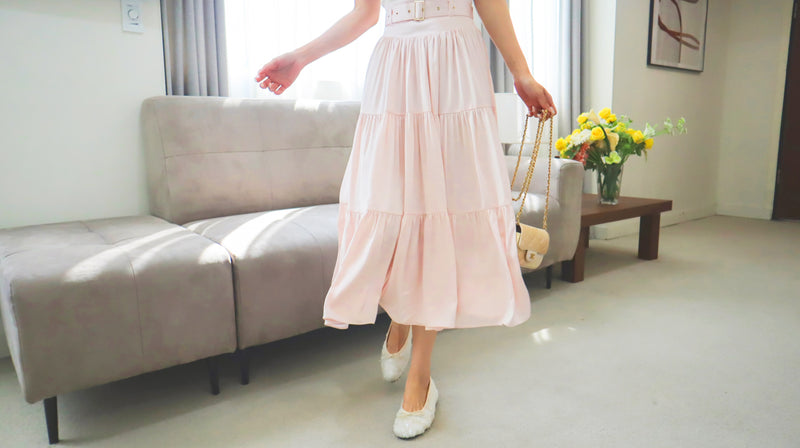 < M A D E > Lacquered Silky Long Skirt