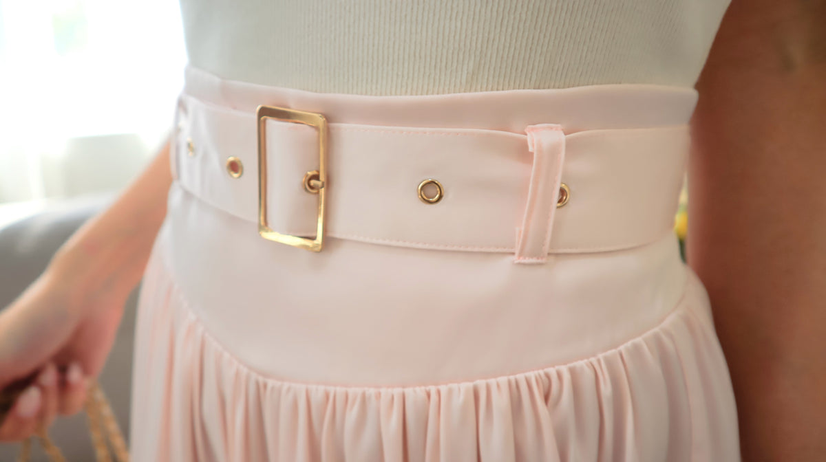 < M A D E > Lacquered Silky Long Skirt