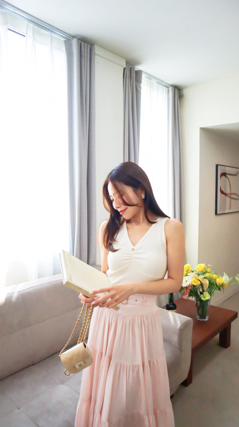 < M A D E > Lacquered Silky Long Skirt