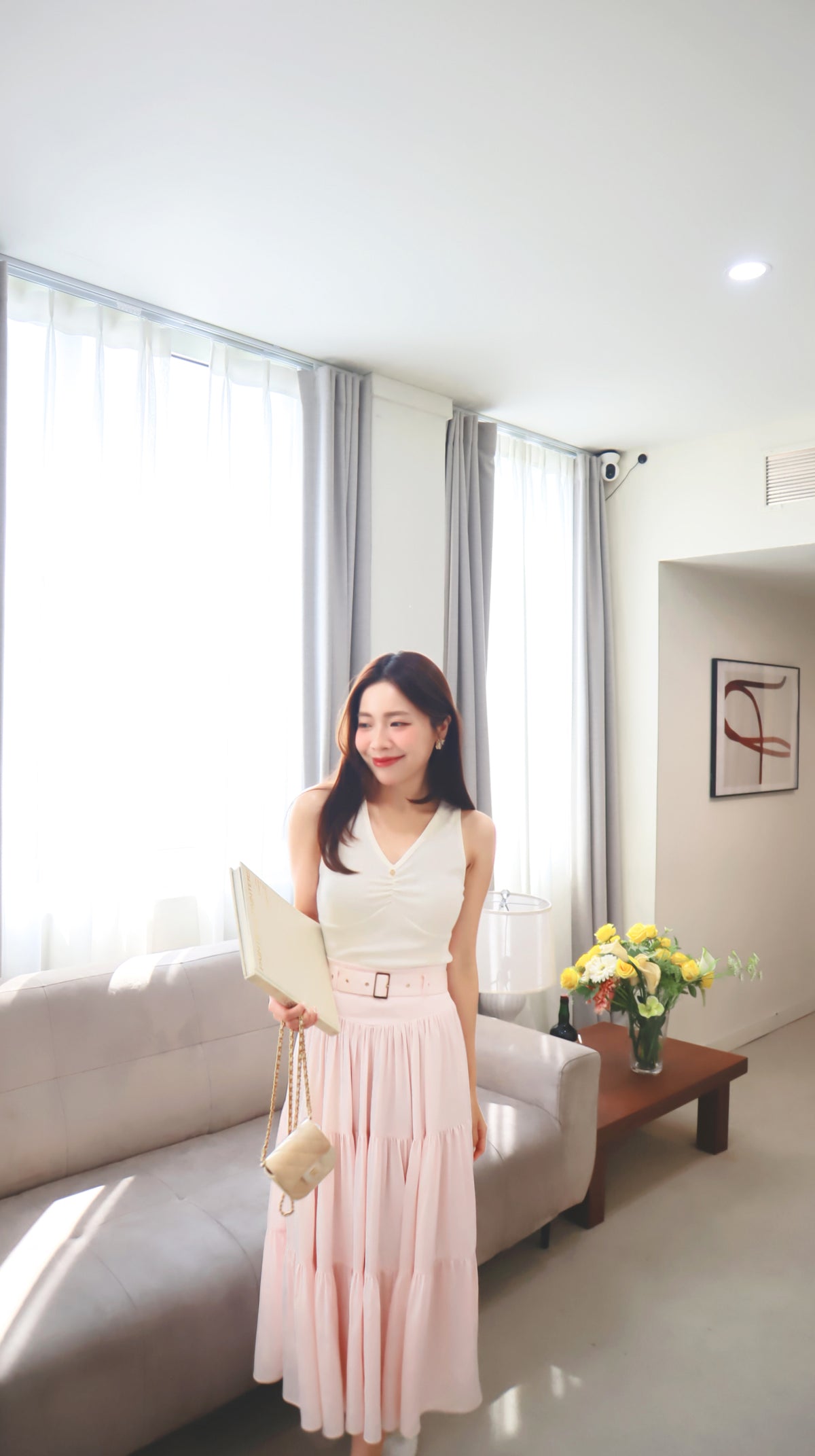 < M A D E > Lacquered Silky Long Skirt