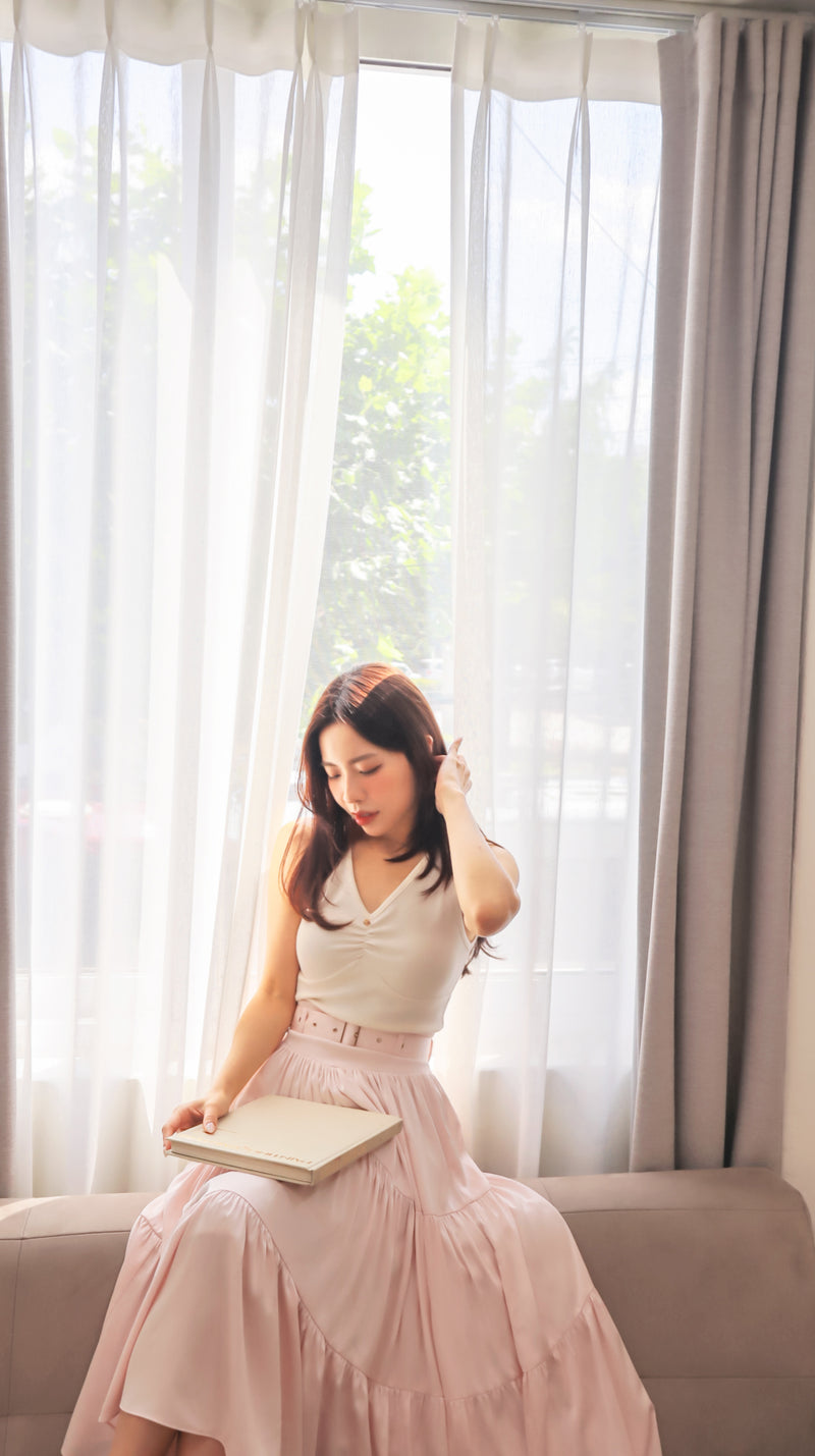 < M A D E > Lacquered Silky Long Skirt