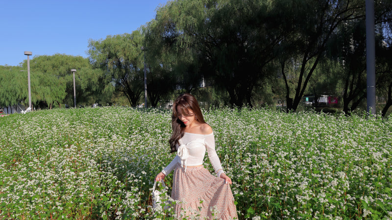 Orange Flowers Layers Skirt