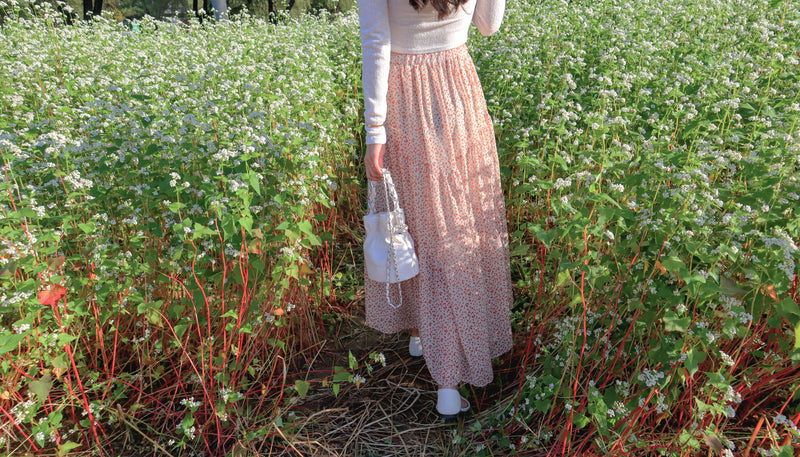 Orange Flowers Layers Skirt