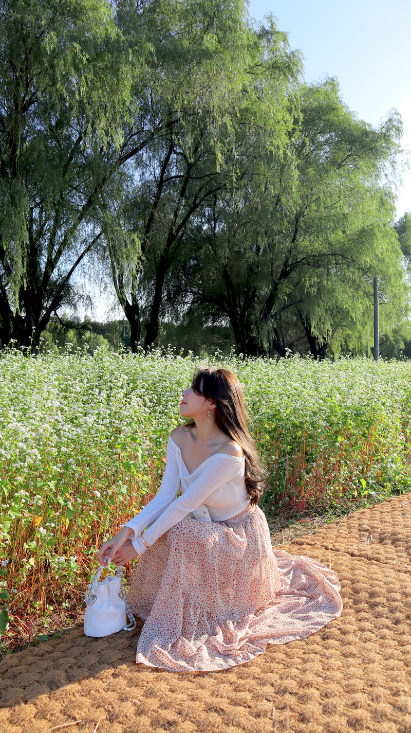 Orange Flowers Layers Skirt