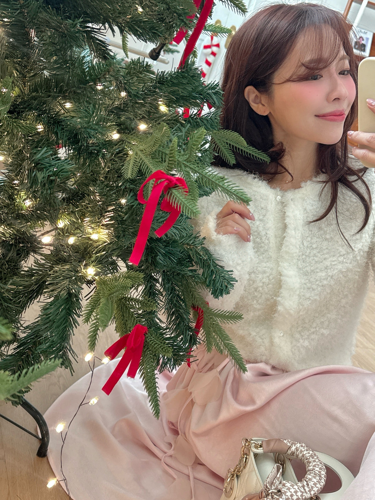 < M A D E > Petals Rain Satin Skirt