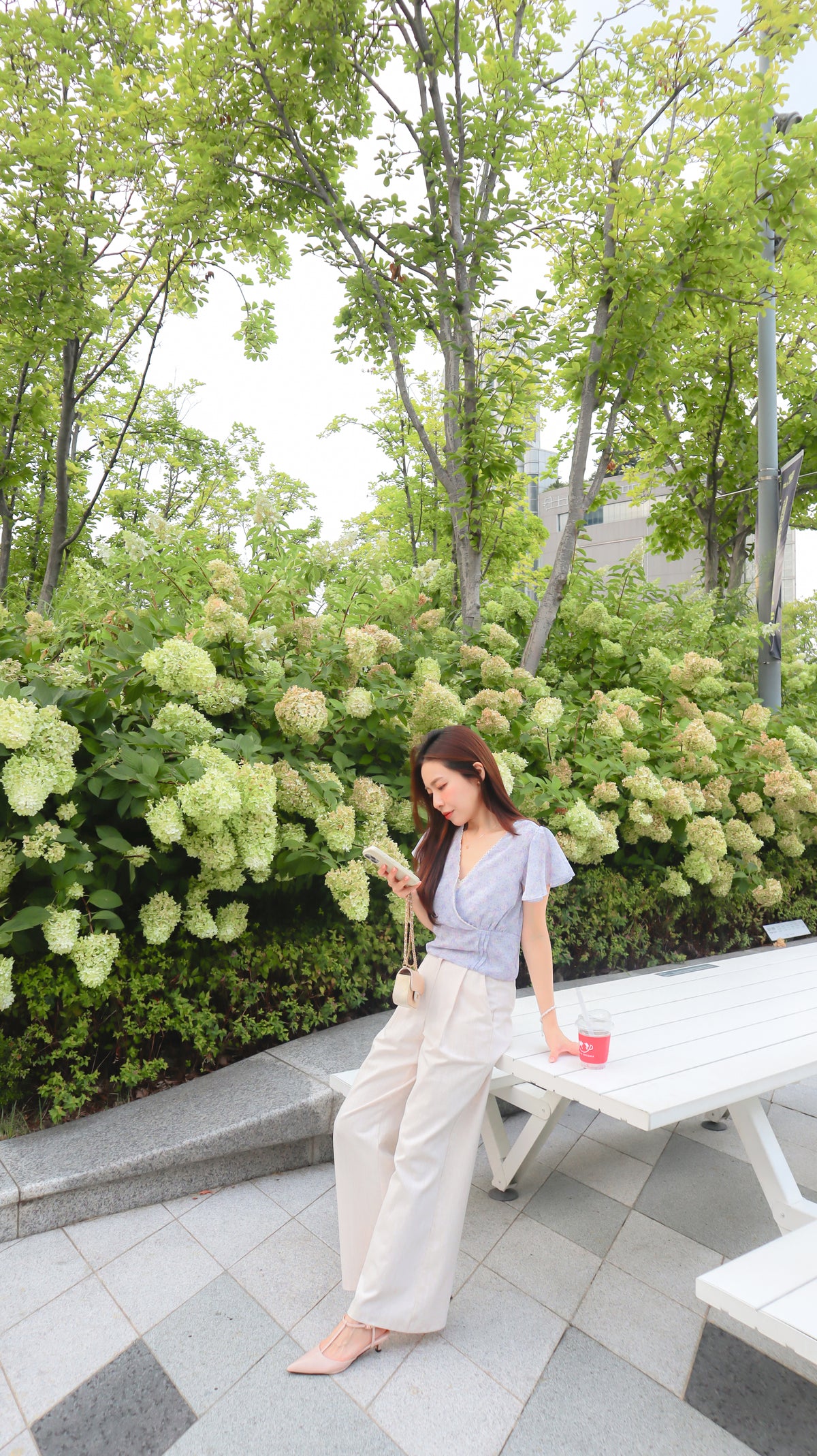 < M A D E > Lace Petal Crossover Blouse
