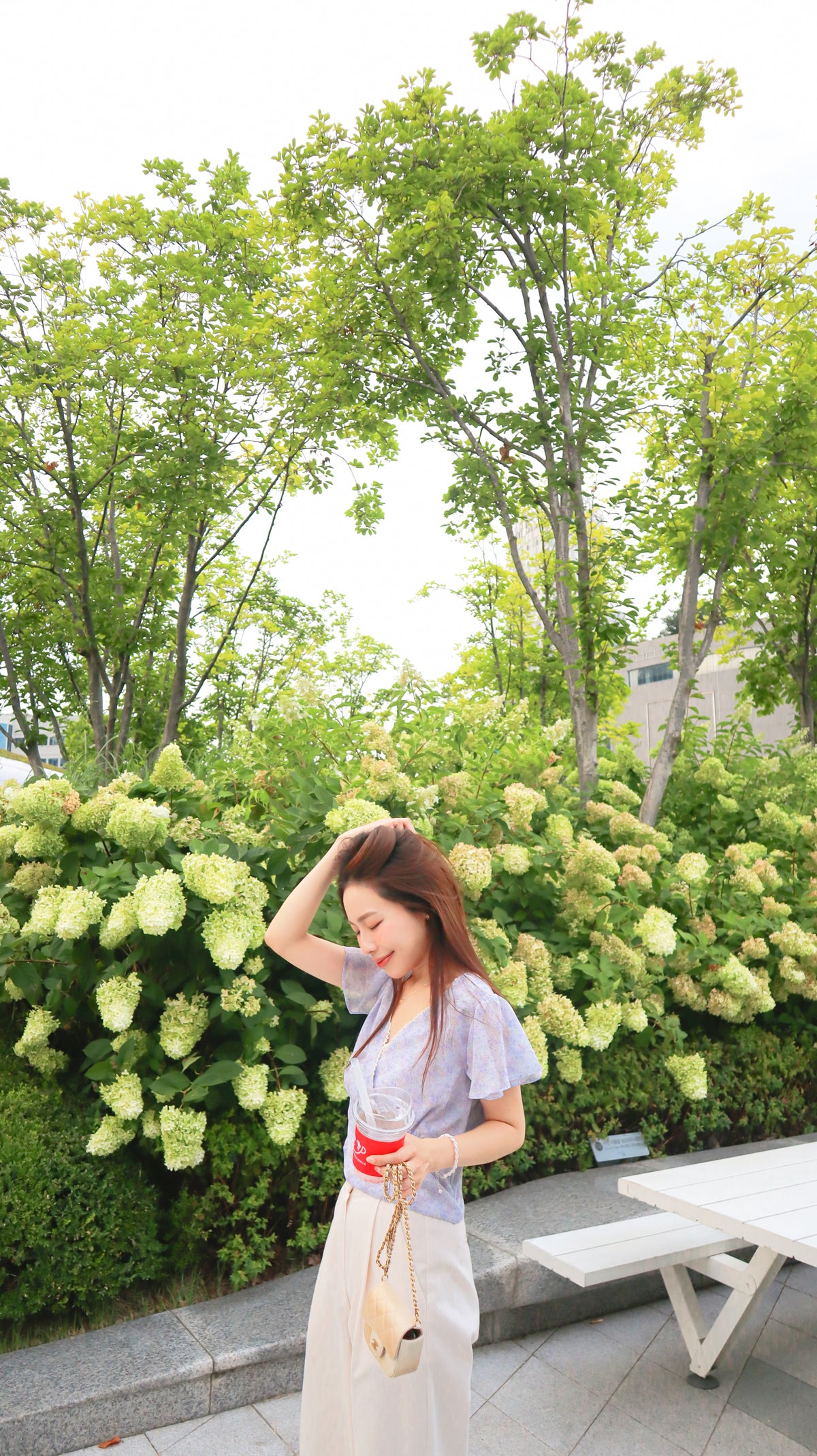 < M A D E > Lace Petal Crossover Blouse
