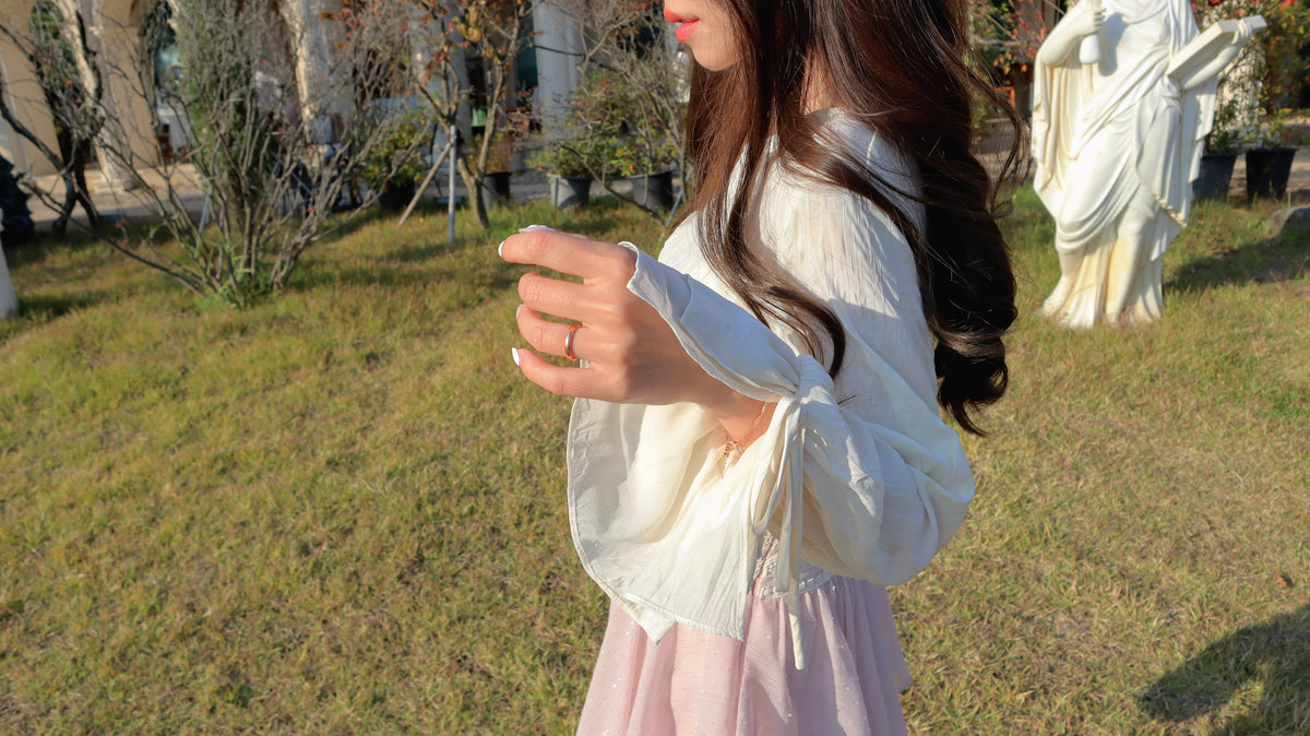 < M A D E > Crepe Cake Wrinkle Blouse