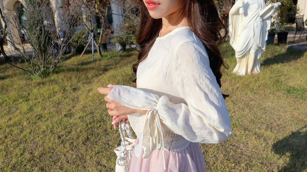 < M A D E > Crepe Cake Wrinkle Blouse