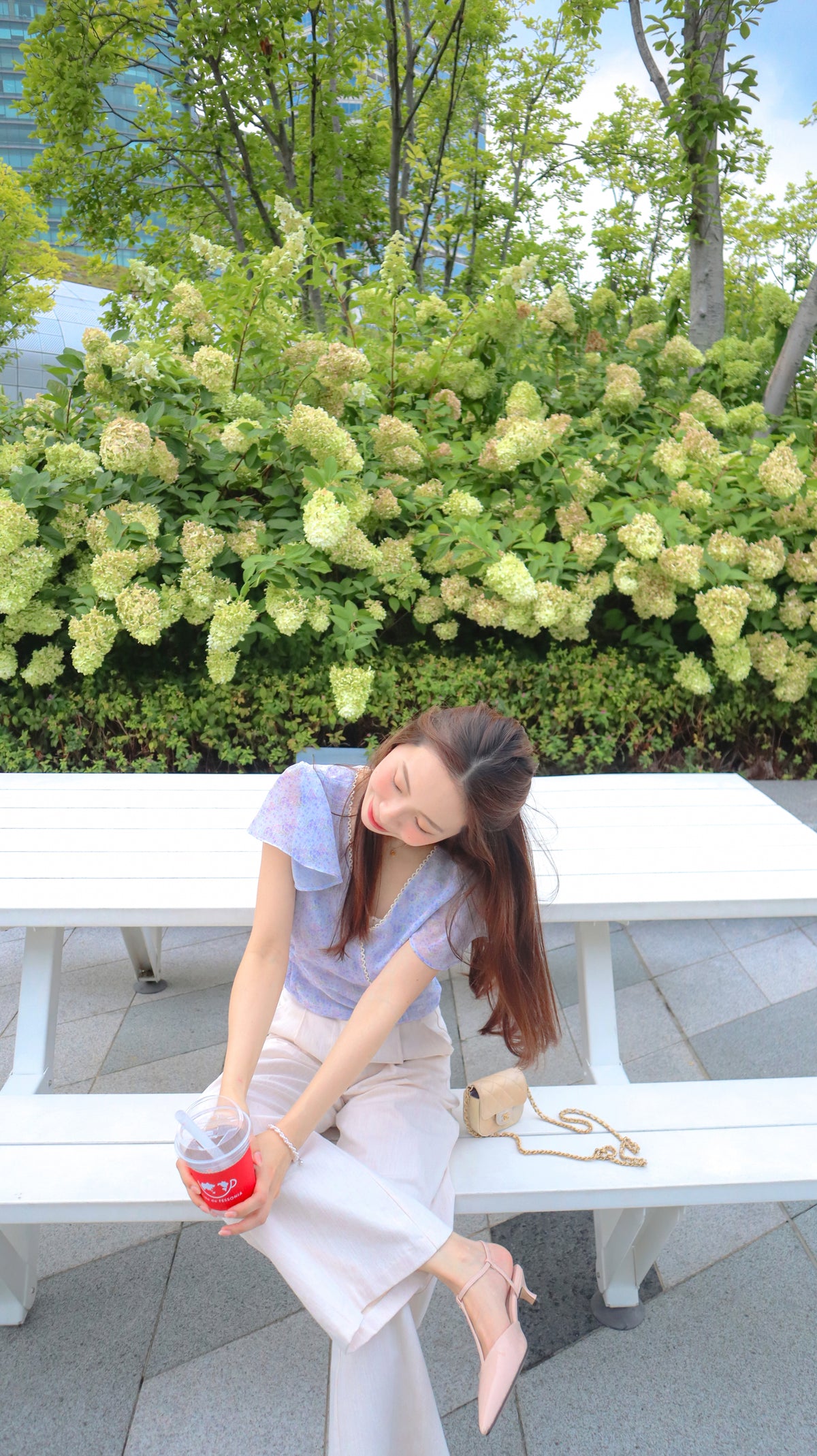 < M A D E > Lace Petal Crossover Blouse