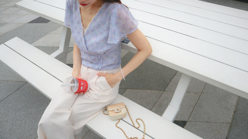 < M A D E > Lace Petal Crossover Blouse
