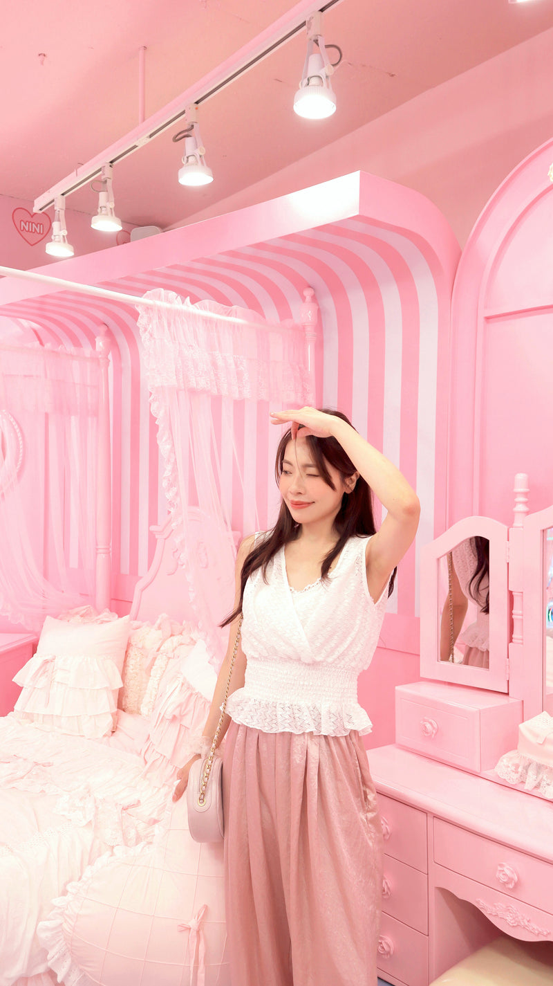 Just Weekday Pink Satin Slacks