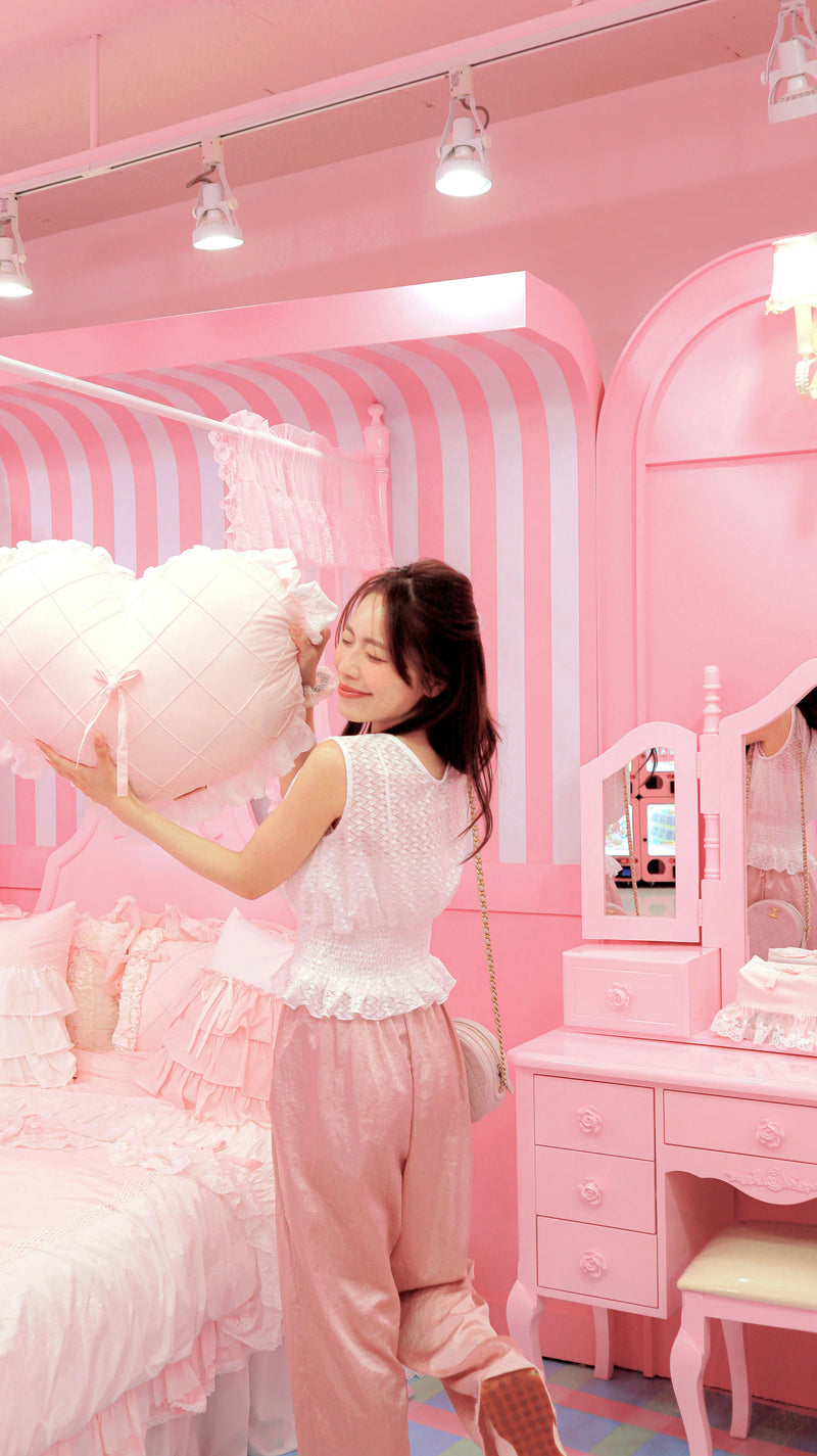 Just Weekday Pink Satin Slacks