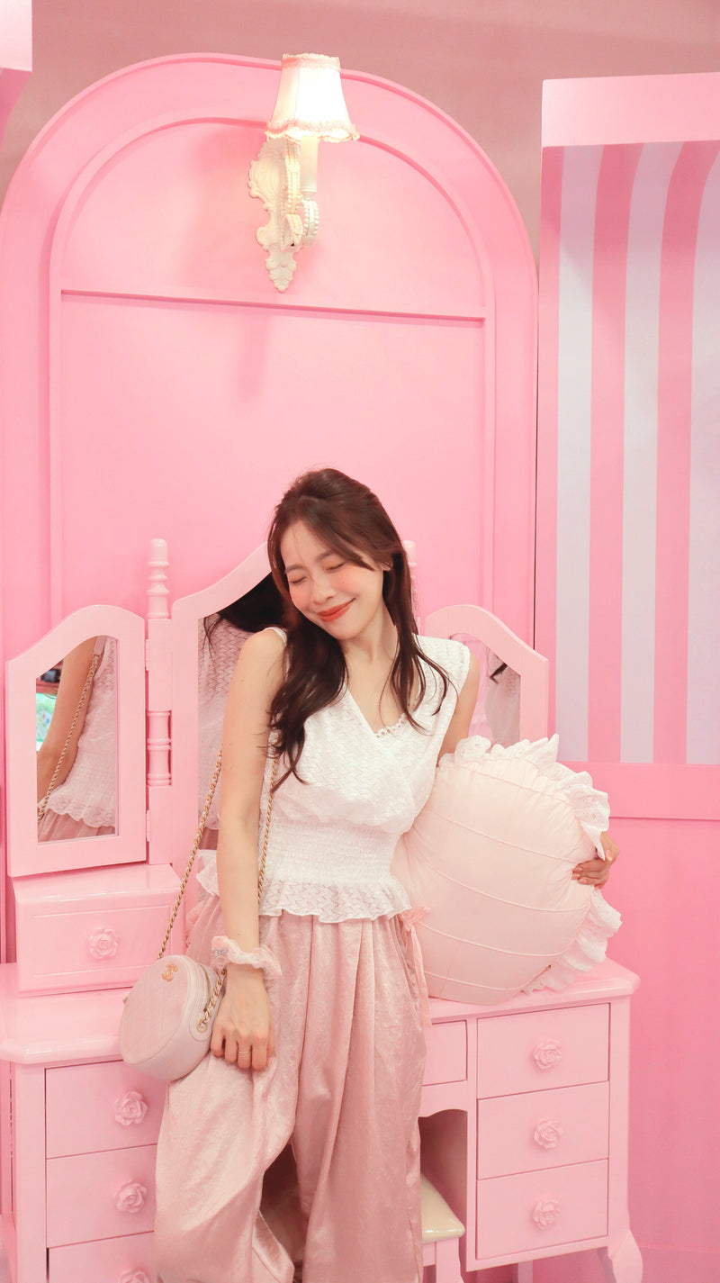 Just Weekday Pink Satin Slacks
