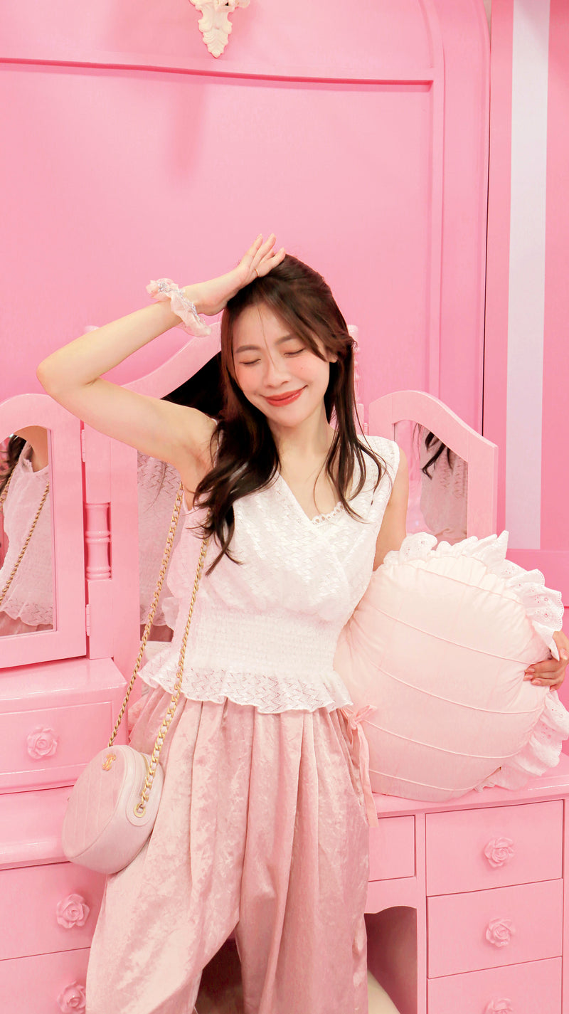 Just Weekday Pink Satin Slacks