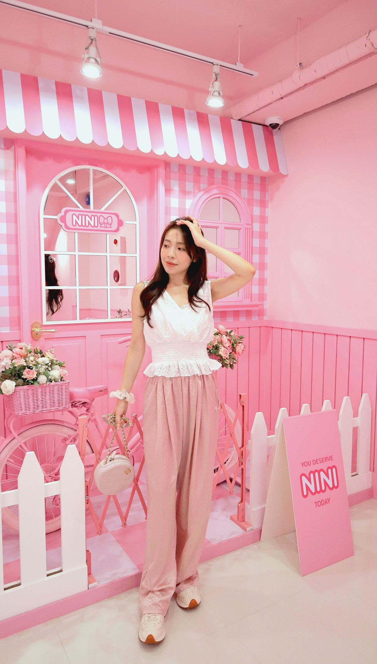 Just Weekday Pink Satin Slacks