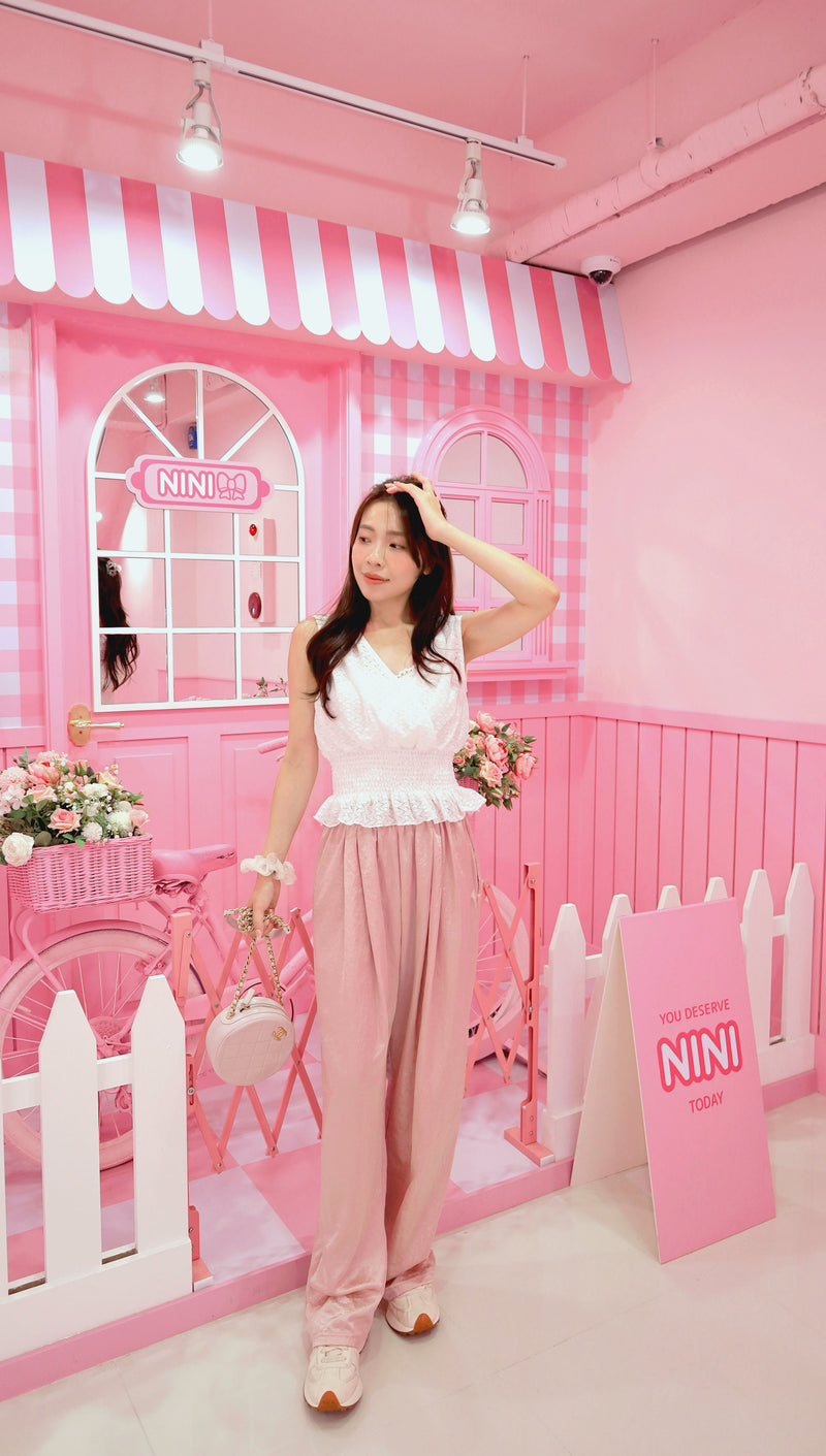 Just Weekday Pink Satin Slacks