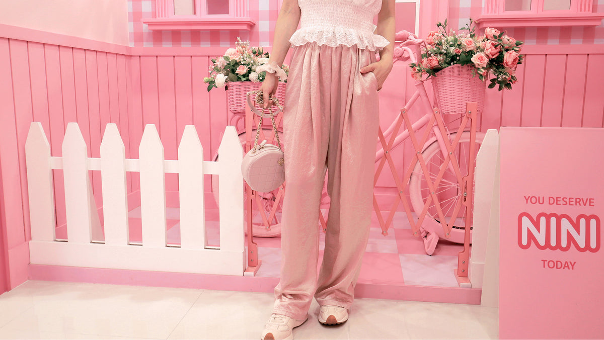 Just Weekday Pink Satin Slacks