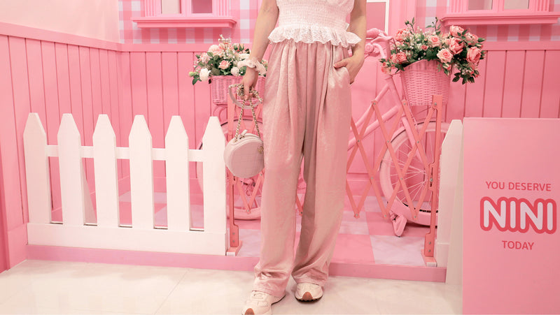 Just Weekday Pink Satin Slacks