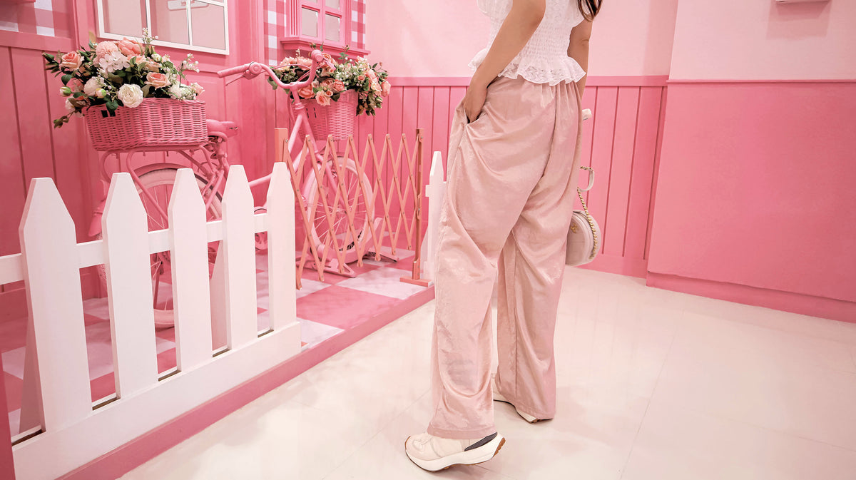Just Weekday Pink Satin Slacks