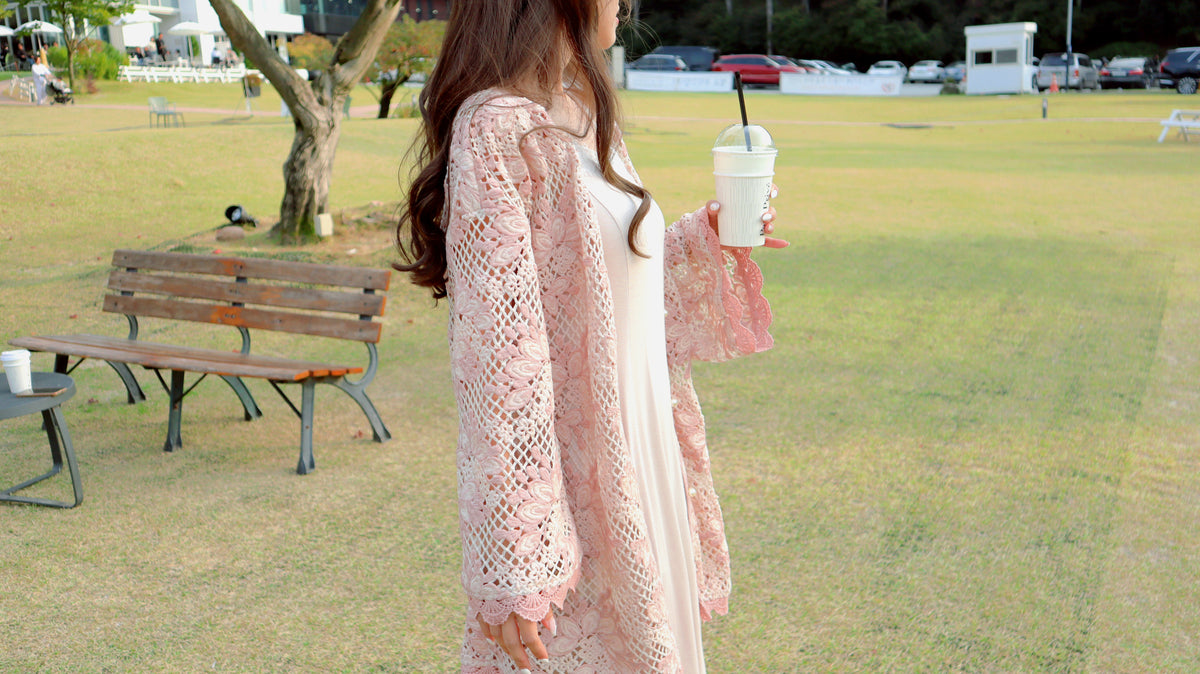 < M A D E > Embroidery Peony Lace Jacket