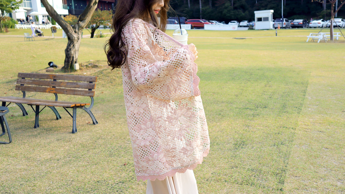 < M A D E > Embroidery Peony Lace Jacket