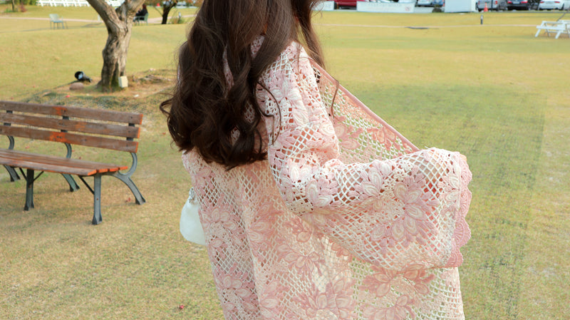 < M A D E > Embroidery Peony Lace Jacket