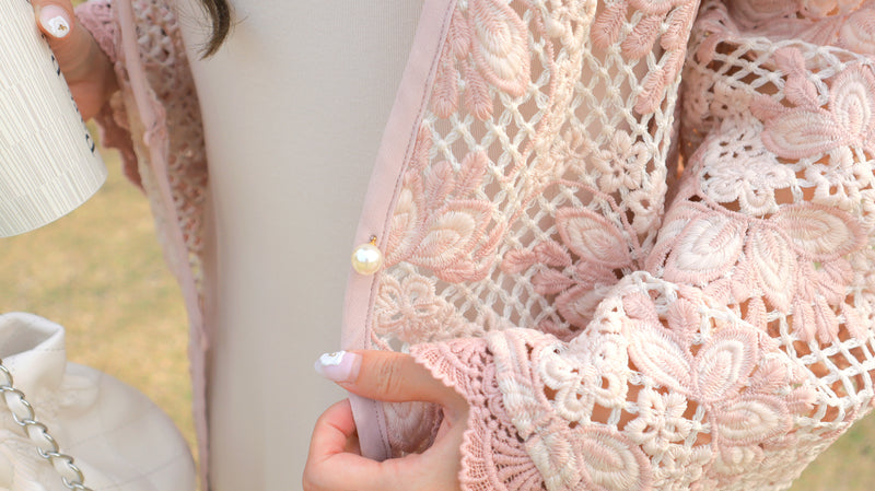 < M A D E > Embroidery Peony Lace Jacket