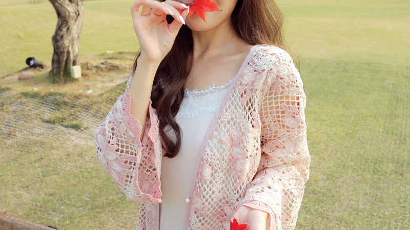 < M A D E > Embroidery Peony Lace Jacket