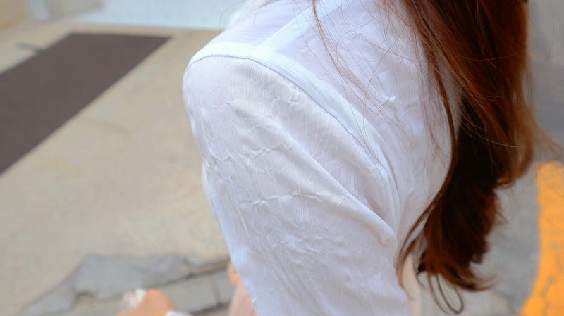 < M A D E > Crepe Cake Wrinkle Blouse