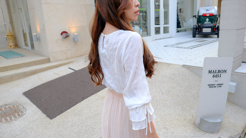 < M A D E > Crepe Cake Wrinkle Blouse