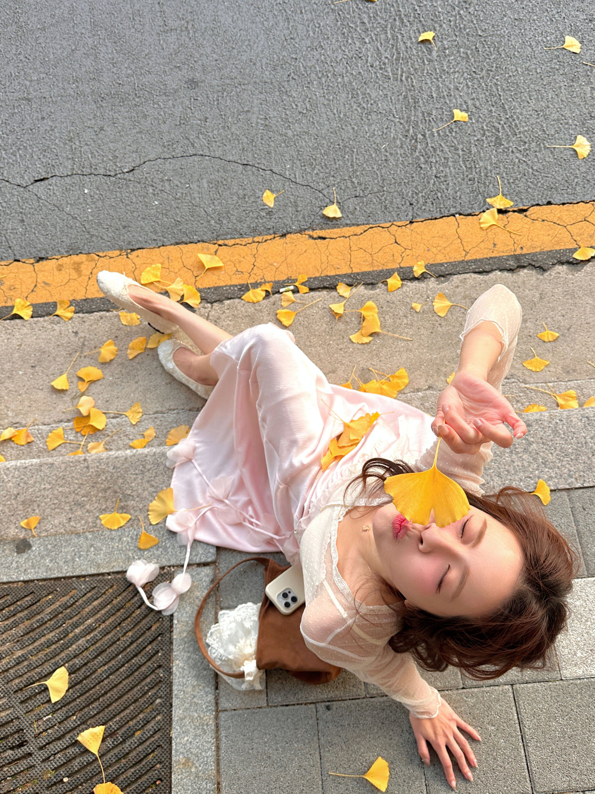 < M A D E > Petals Rain Satin Skirt