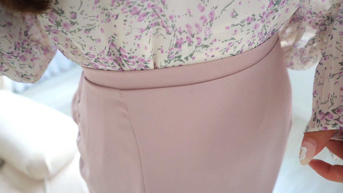 < M A D E > Lavender Drizzle Chiffon Blouse