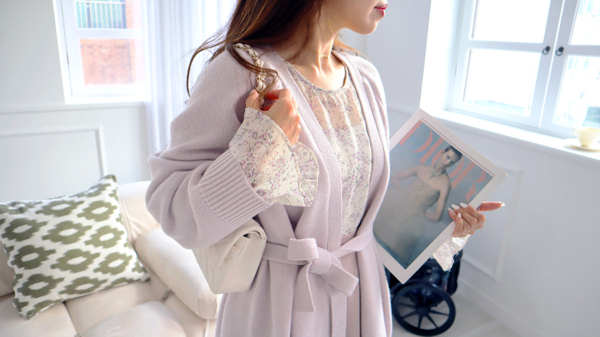 < M A D E > Lavender Drizzle Chiffon Blouse