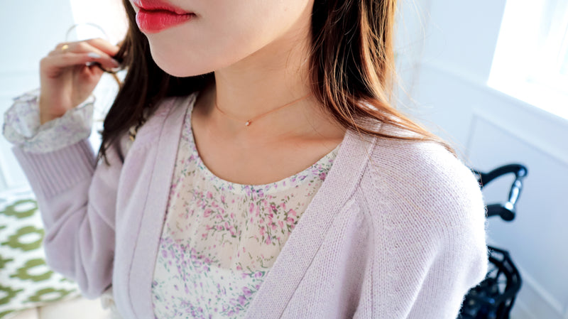 < M A D E > Lavender Drizzle Chiffon Blouse