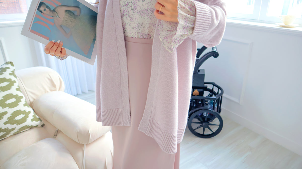 < M A D E > Lavender Drizzle Chiffon Blouse