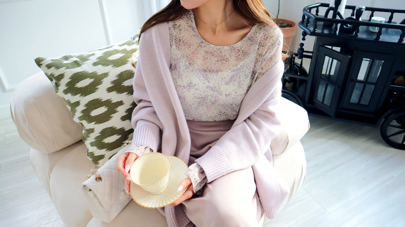 < M A D E > Lavender Drizzle Chiffon Blouse