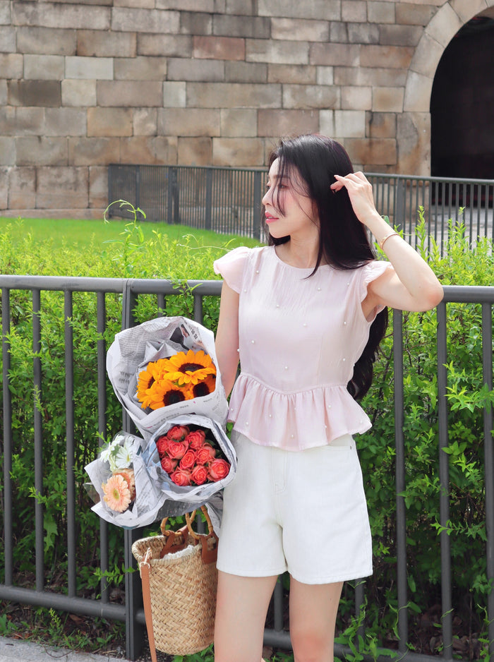 White Yogurt Denim Shorts