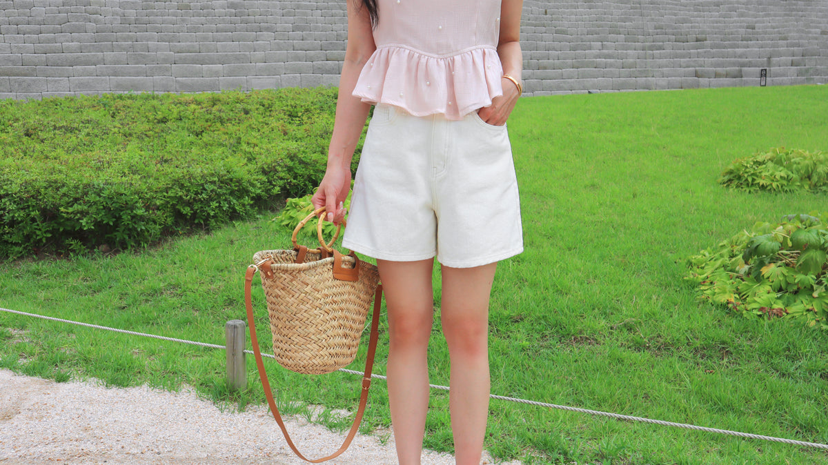 White Yogurt Denim Shorts