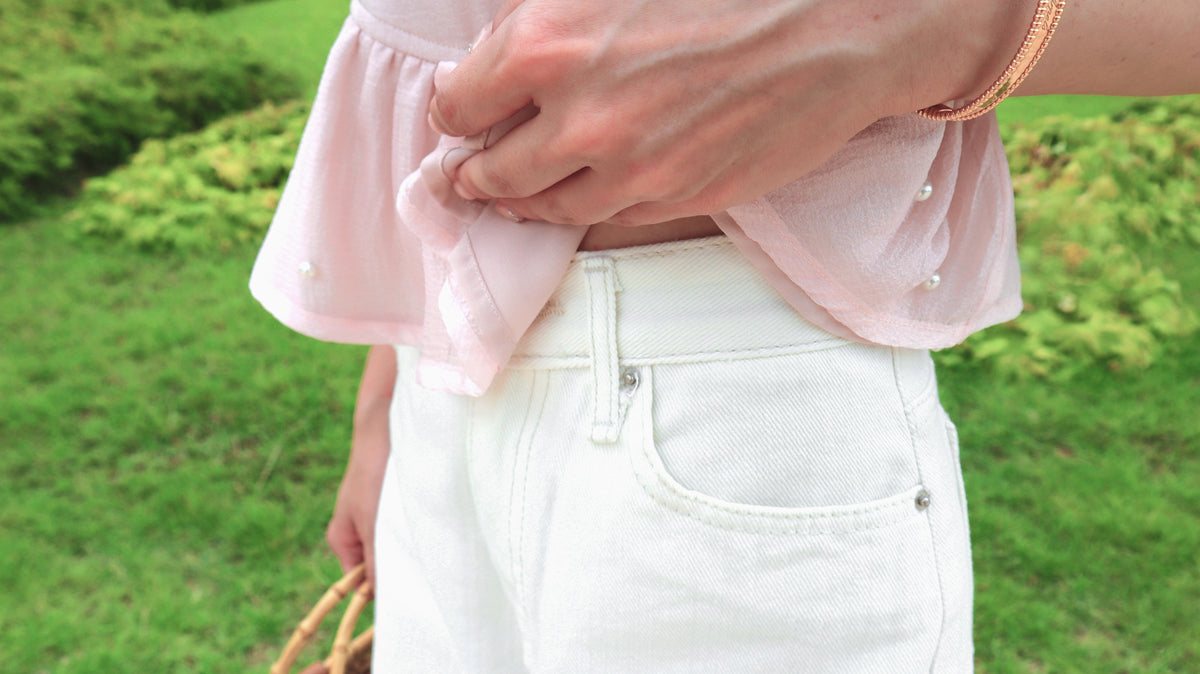 White Yogurt Denim Shorts