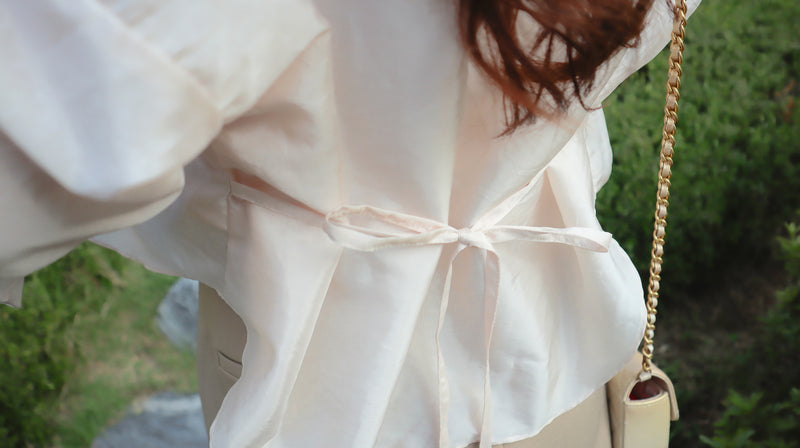 < M A D E > Velair Satin Blouse Jacket