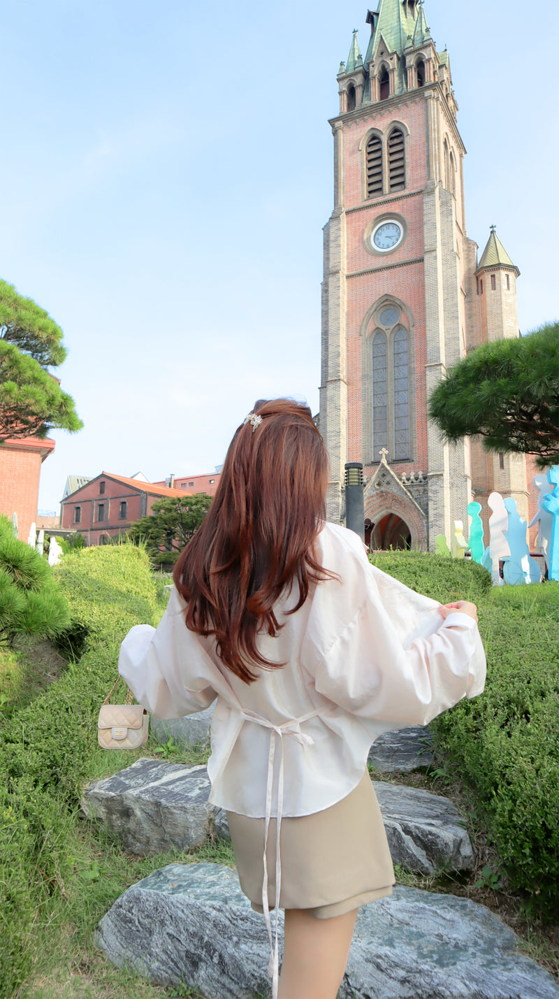 < M A D E > Velair Satin Blouse Jacket