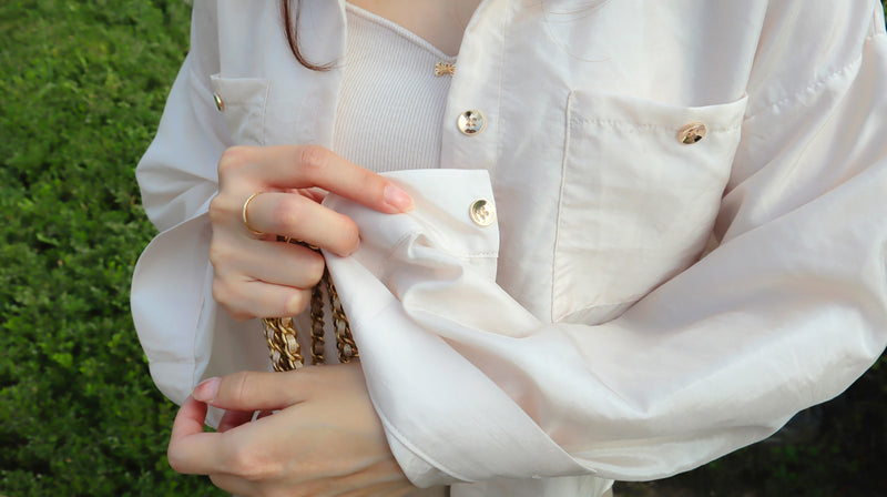 < M A D E > Velair Satin Blouse Jacket