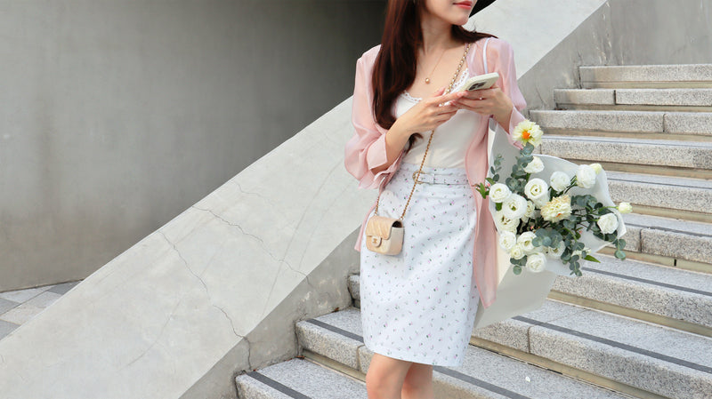 < M A D E > Freesia Roses Pencil Skirt