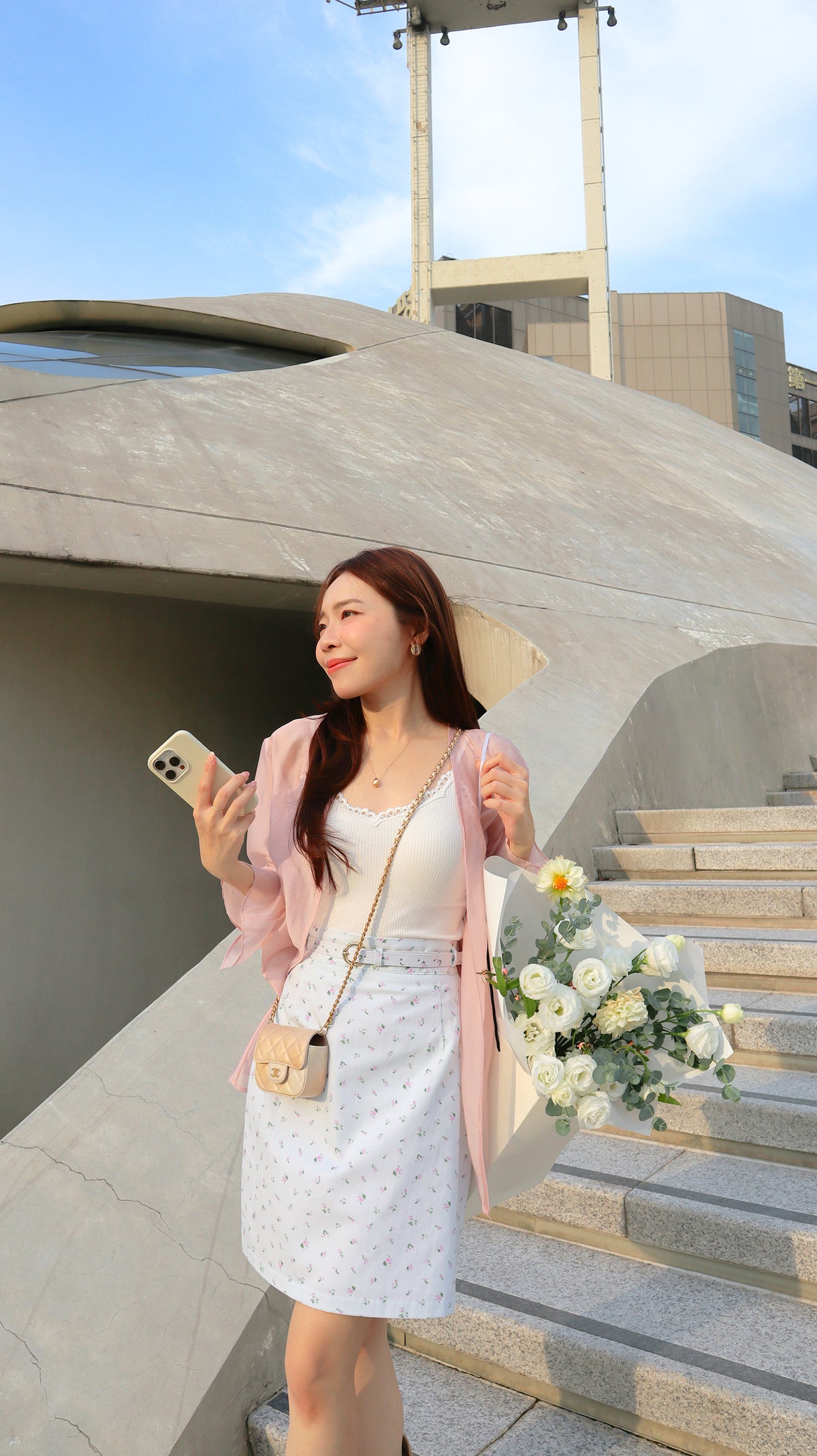 < M A D E > Freesia Roses Pencil Skirt