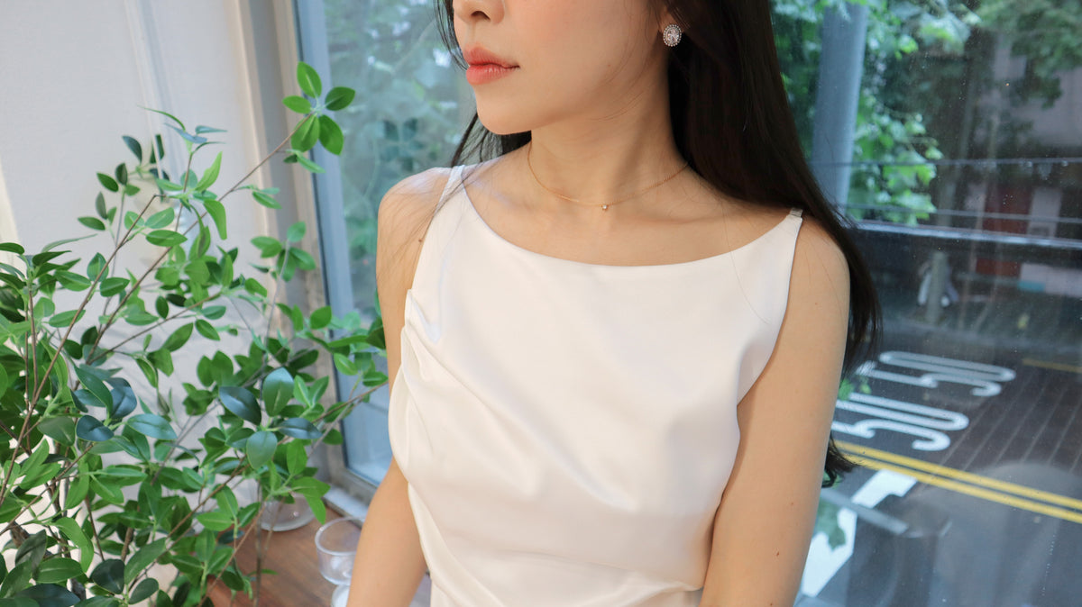 Femme Blanc Satin Dress