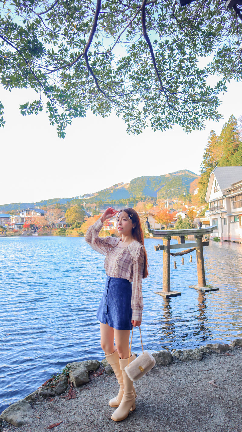 Indigo Button Up Mini Skirt