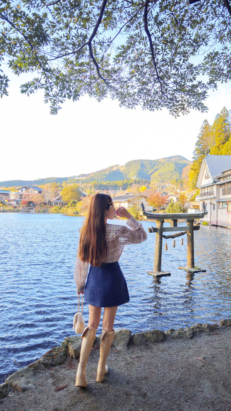 Indigo Button Up Mini Skirt