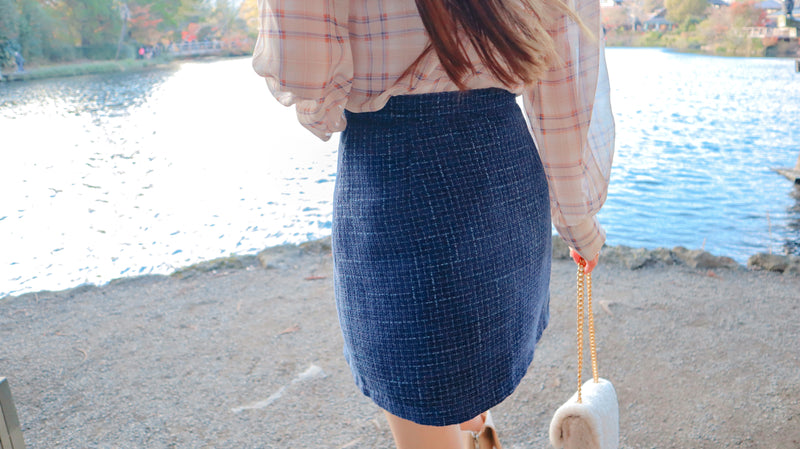 Indigo Button Up Mini Skirt