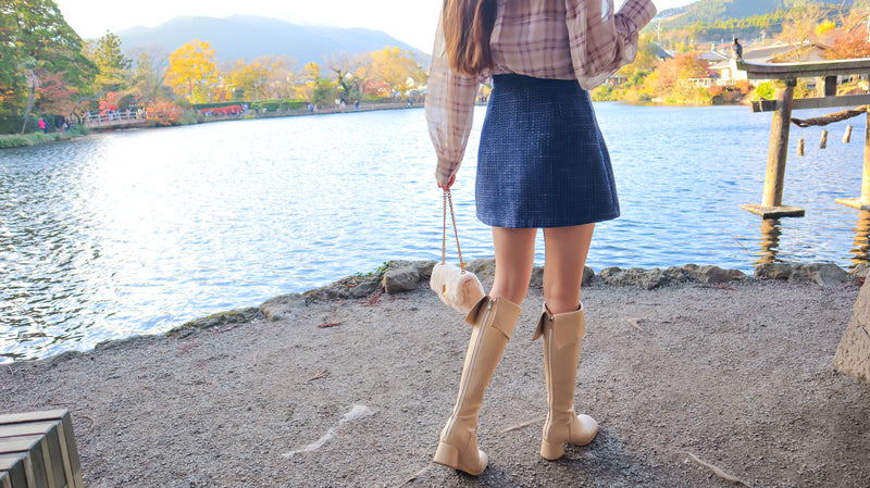 Indigo Button Up Mini Skirt